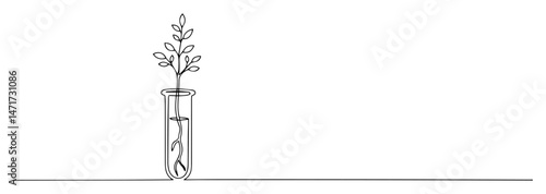 biotechnology plant test tube vector drawing