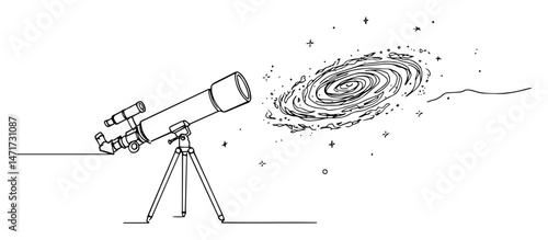 astronomy black and white minimal vector
