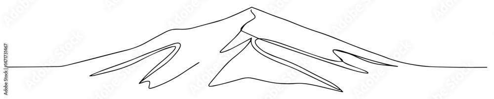 Φωτογραφία mountain range in simple abstract line drawing black and white vector