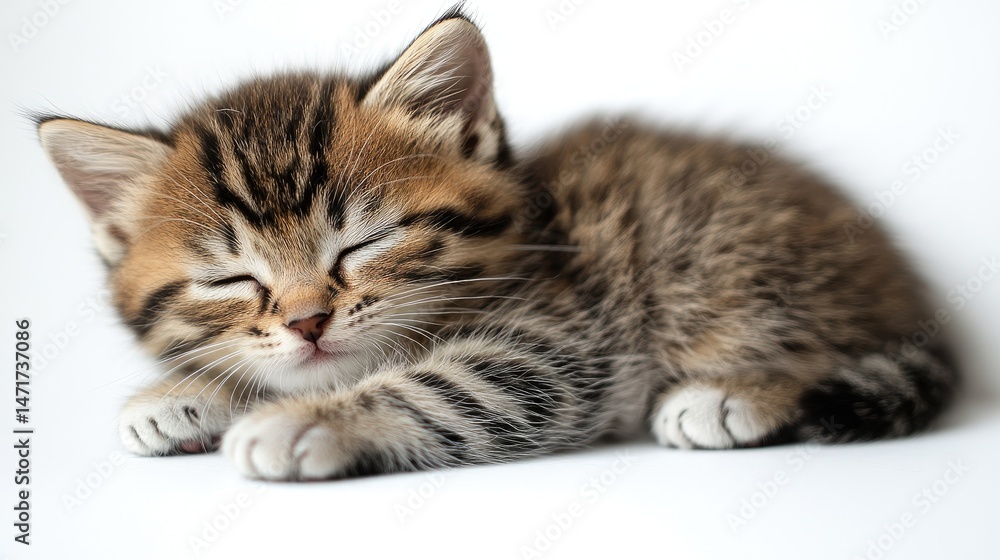 Obraz premium Cute kitten sleeping peacefully