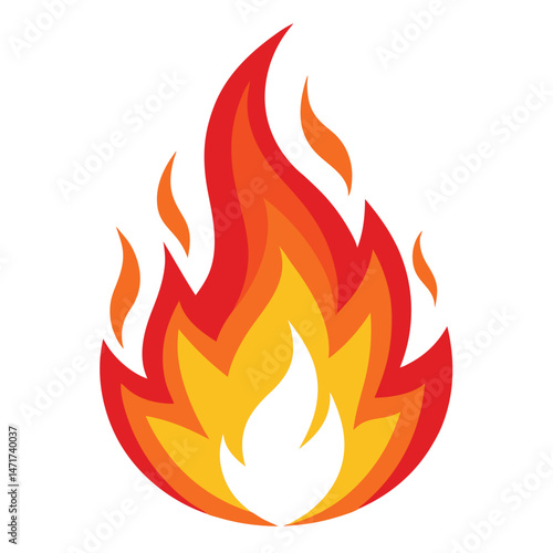 Blazing Fire Representing High Temperatures