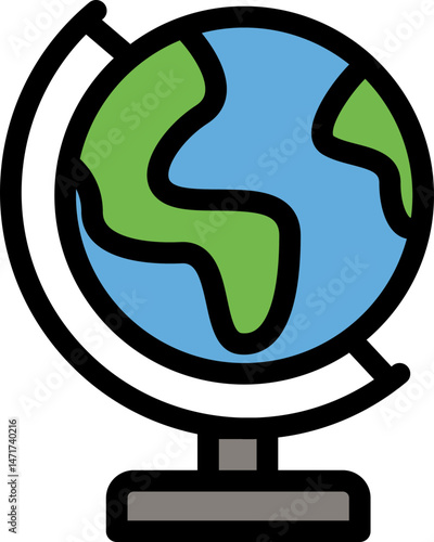 Illustrated Globe Icon