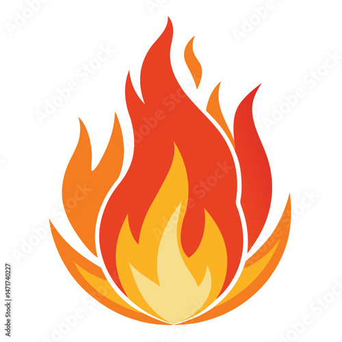 Blazing Fire Representing High Temperatures
