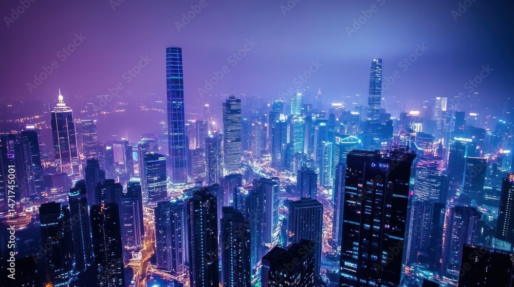 Hong Kong's Dazzling Skyline at Night: A Futuristic Urban Landscape Hong Kong's Dazzling Skyline at Night: A Futuristic Urban Landscape