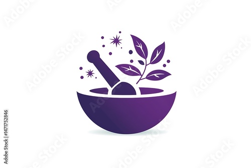 Modern Pharmacy Logo with a Mortar and Pestle Symbol