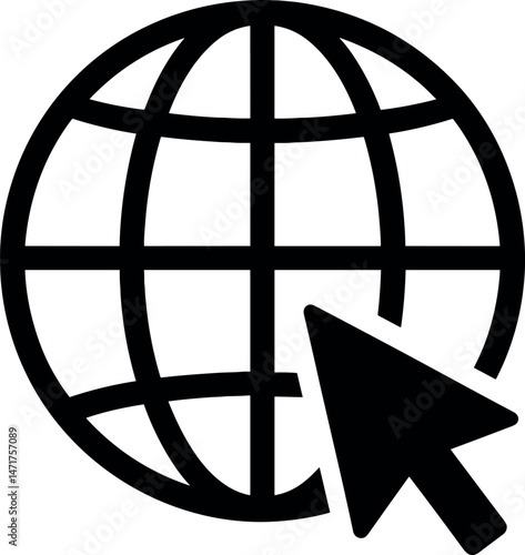 Globe vector black silhouette print design