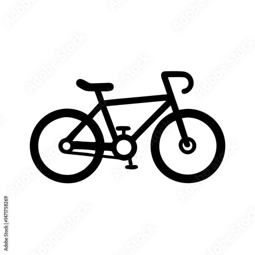 Minimalist Monochrome Bicycle Icon Vector Illustration