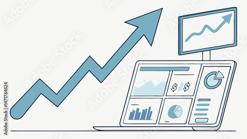 Minimal Line Graph Showing Market Growth"