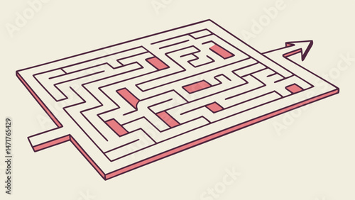 Maze Game for Children – Fun Puzzle Vector Illustration

