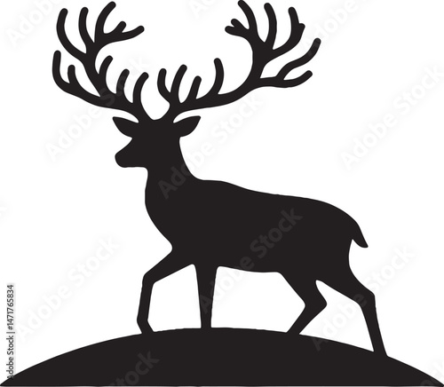 Detailed Illustration of a Majestic Deer in a Natural Setting