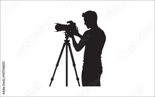 silhouette of photographer with camera