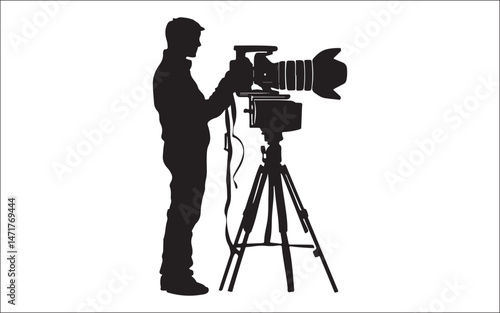 silhouette of a photographer with camera