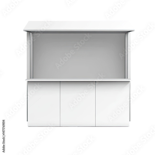 White outdoor kiosk, simple design