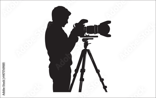 silhouette of a photographer with camera