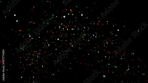 Green, red, white confetti with alpha channel  #13 ProRes4444