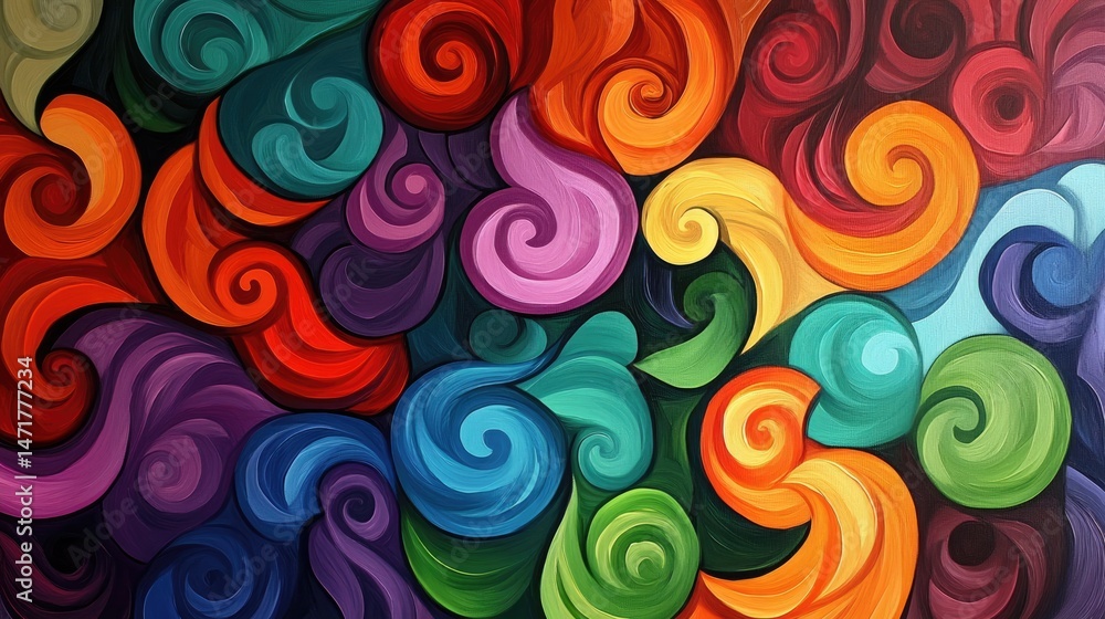 Vibrant Swirls: An Abstract Expression of Color and Energy Vibrant Swirls: An Abstract Expression of Color and Energy