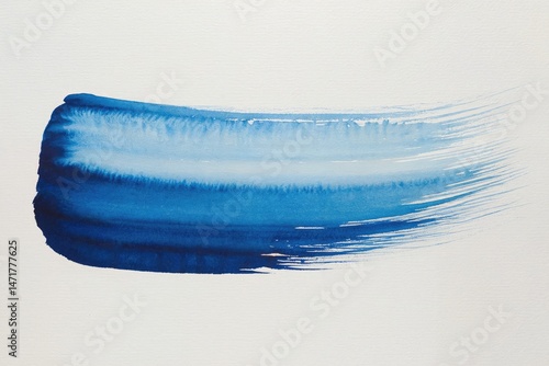 Blue brush stroke watercolor design on white background