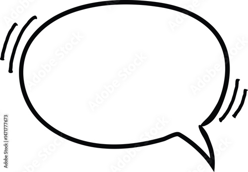 Empty oval dialog balloon with vibrations is isolated on white background, providing a simple yet expressive way to convey messages, thoughts, or ideas