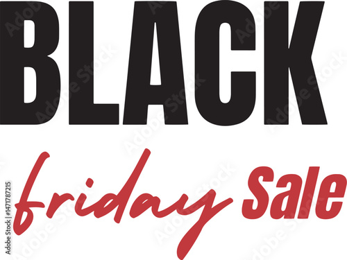 Black Friday Sale Bold Text on Isolated Background