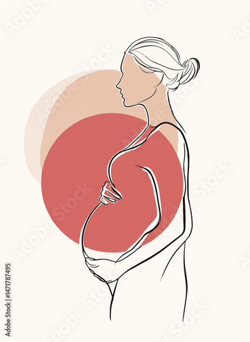 vector illustration of a pregnant woman