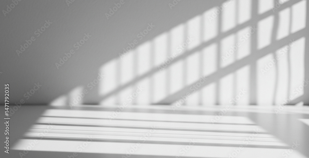 Obraz premium Abstract Interior Background with Sunlight and Window Shadows | Modern Minimalist Design for Architecture and Product Mockups