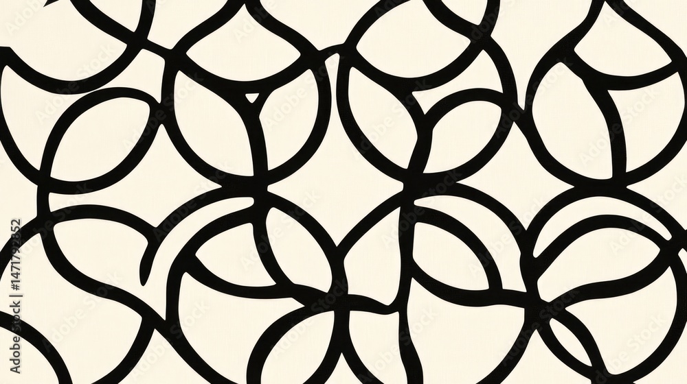 Abstract Black and White Circular Pattern Design Abstract Black and White Circular Pattern Design