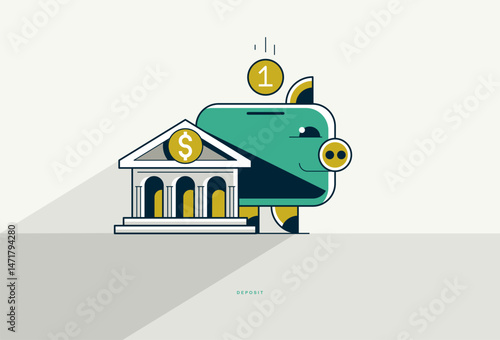 Bank deposit concept, bank ...