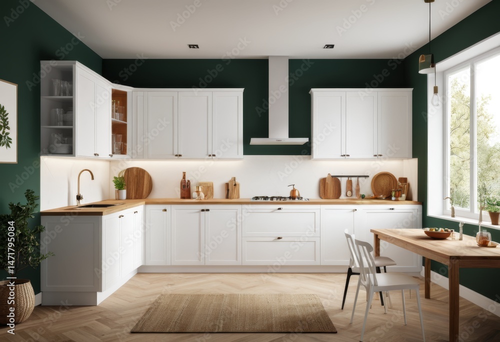 There is a kitchen with a table and chairs inside There is a kitchen with a table and chairs inside