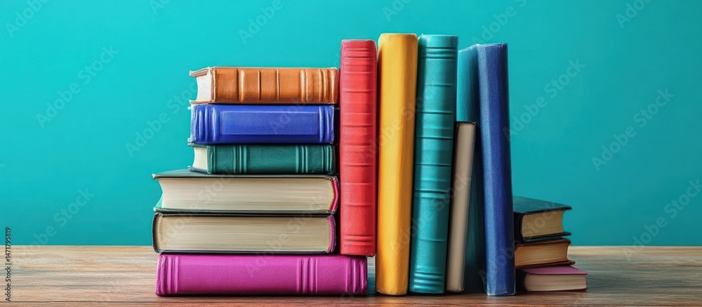 Fototapeta premium Stack of Colorful Books