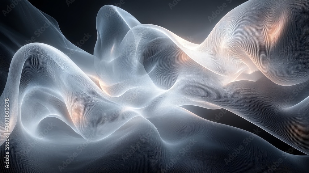 Obraz premium Abstract swirling forms in soft light and shadow.