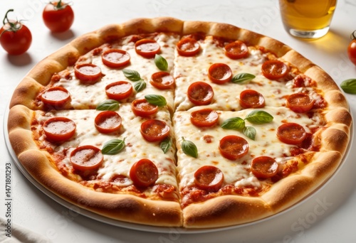 Wallpaper Mural There is a pizza topped with pepperoni and basil Torontodigital.ca