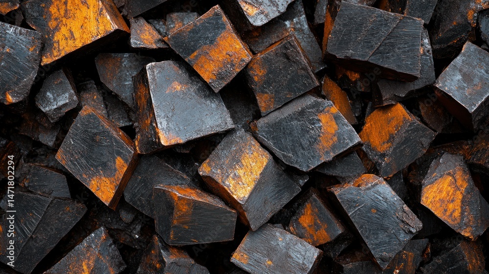 Dark, Cubic Mineral Aggregate Dark, Cubic Mineral Aggregate