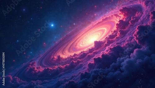 Stunning cosmic background, swirling nebulae and distant stars Perfect for science fiction, fantasy, or space-themed projects , backdrop, nebula