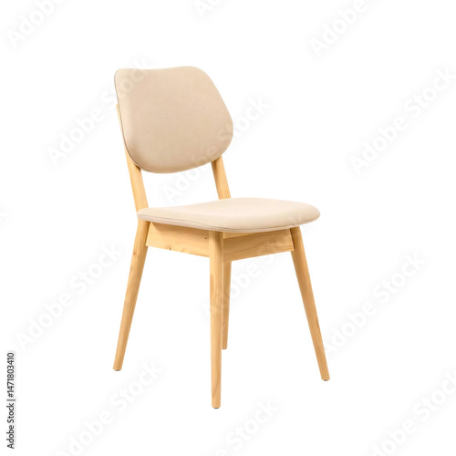 Wallpaper Mural Scandinavian style beige dining chairs with wooden frame isolated on transparent background Torontodigital.ca