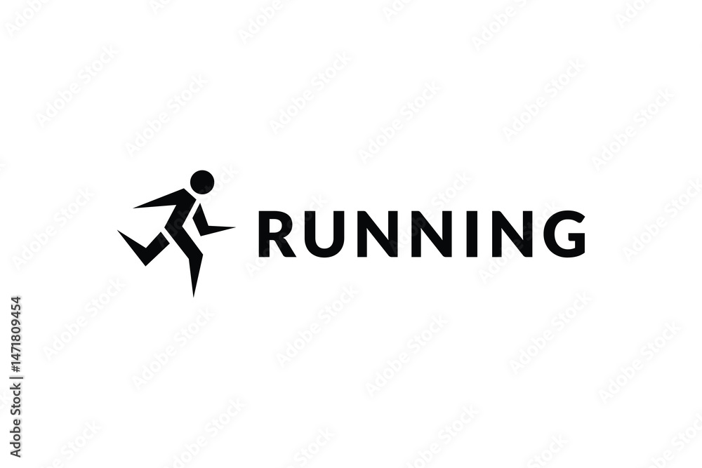 simple running silhouette logo design, logo icon vector illustration simple running silhouette logo design, logo icon vector illustration