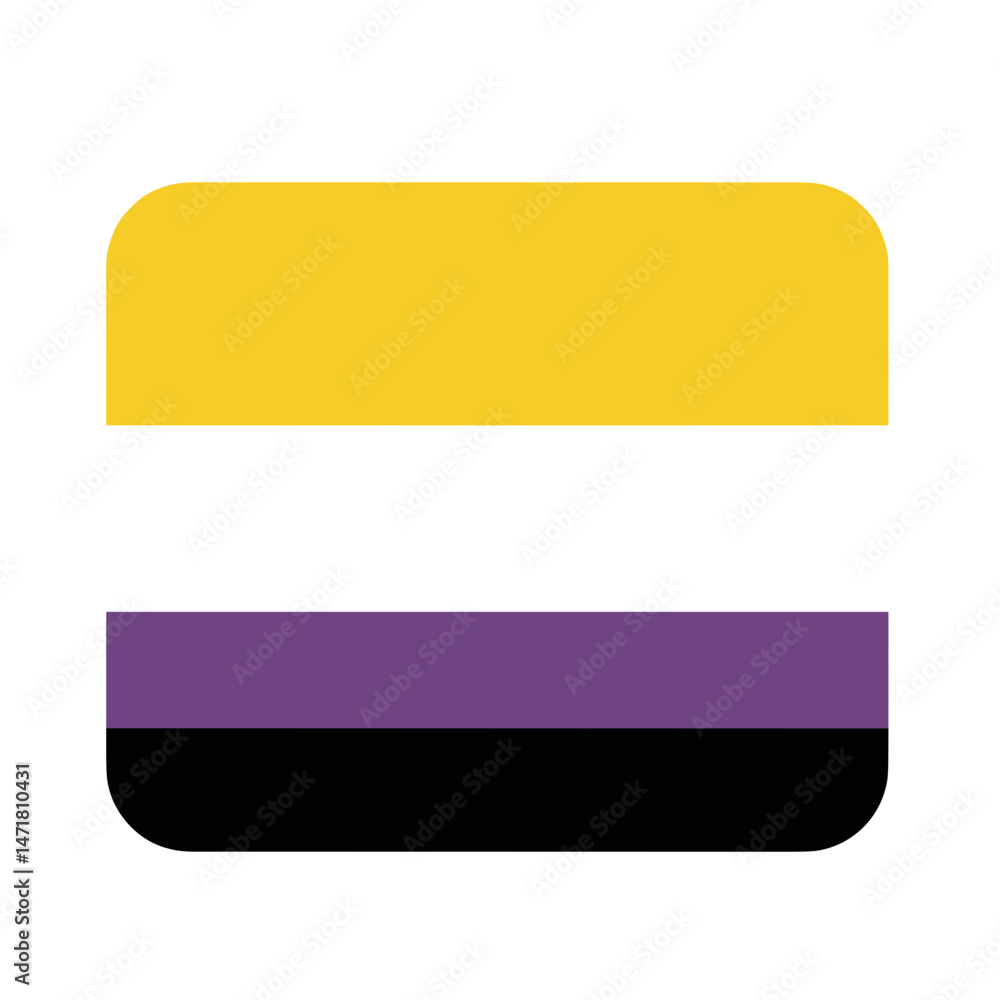 non-binary flag icon, Pride Flag Symbol Representing Inclusivity and Diversity non-binary flag icon, Pride Flag Symbol Representing Inclusivity and Diversity