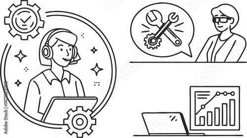 Customer Support Representative Assisting Clients With Technical Issues During a Work Meeting