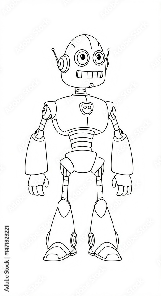 Fototapeta premium funny robot coloring 