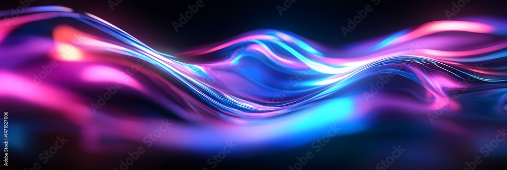 Glowing Pink and Blue Abstract Waves Glowing Pink and Blue Abstract Waves