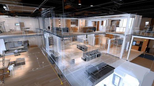 Modern House Interior 3D Model Scan with Detailed Furniture