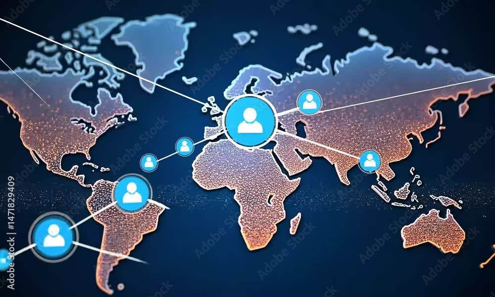 Global network technology illustration