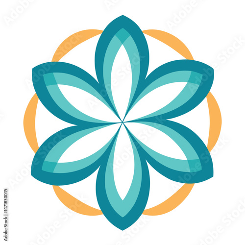 Abstract lines forming an imaginary flower element