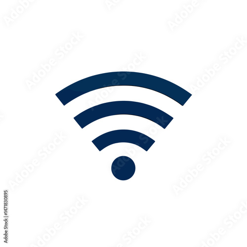 Wi-Fi signal icon with waves and dots on a white background, minimalist style, technology symbol