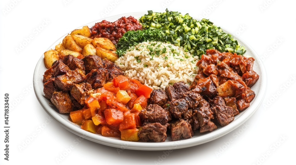 Ethiopian platter, assorted meats, vegetables, and grains Ethiopian platter, assorted meats, vegetables, and grains