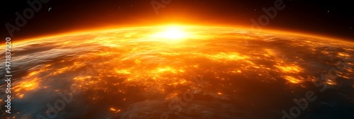 Planet Surface with Bright Light