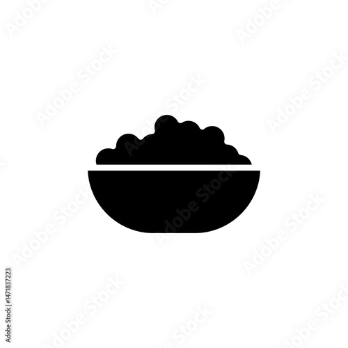 rice bowl, meal icon vector