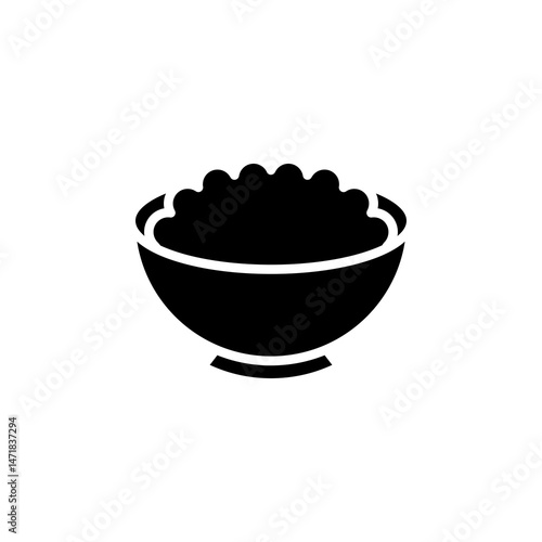 rice bowl, meal icon vector