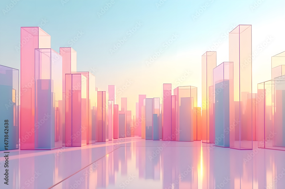 Reflective skyscraper business office buildings. Bottom up view of big modern city urban landscape offices.houses.modern.apartments bright saturated colors.generative ai Reflective skyscraper business office buildings. Bottom up view of big modern city urban landscape offices.houses.modern.apartments bright saturated colors.generative ai