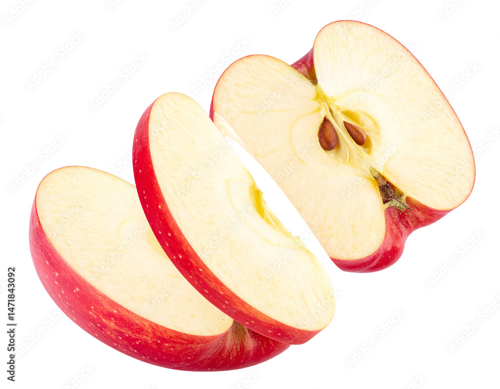 Sliced Red Apple Fresh Fruit Food Isolated Transparent Background Still Life