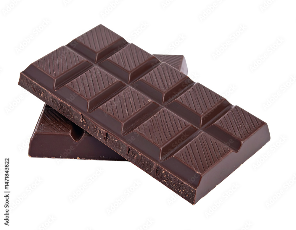 Delicious Dark Chocolate Bar Isolated on Transparent Background Sweet Indulgence